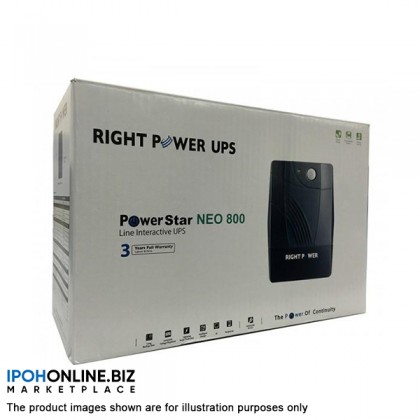 Right Power PowerStar NEO 800 (800VA) UPS Built-in AVR - 3 x British Output Socket Right Power PowerStar NEO 800 (800VA) UPS Built-in AVR - 3 x British Output Socket