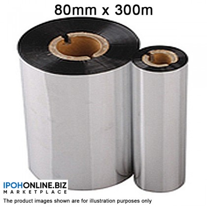 1 Roll Wax Resin Barcode Ribbon 80mm x 300M 1 Roll Wax Resin Barcode Ribbon 80mm x 300M