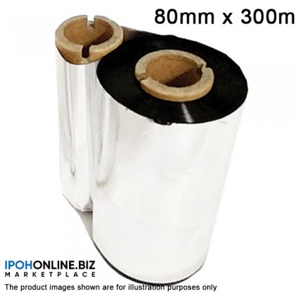 1 Roll Wax Resin Barcode Ribbon 80mm x 300M 1 Roll Wax Resin Barcode Ribbon 80mm x 300M