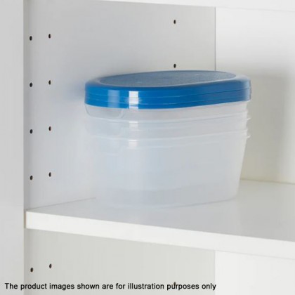 IKEA JÄMKA Food Container, Set Of 3 Transparent White, Dark Blue, 1.2L