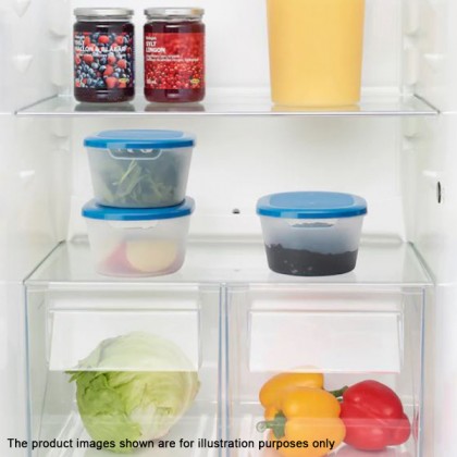 IKEA JÄMKA Food Container, Set Of 3 Transparent White, Dark Blue, 1.2L