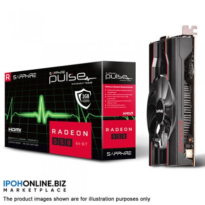 SAPPHIRE PULSE Radeon 550 2GB GDDR5 DP HDMI DVI Gaming Graphics Card