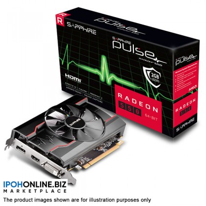 SAPPHIRE PULSE Radeon 550 2GB GDDR5 DP HDMI DVI Gaming Graphics Card