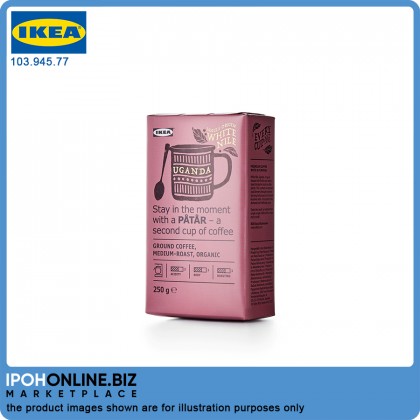 IKEA PATAR Ground Coffee Medium Roast Uganda 100% Arabica Beans UTZ Certified Organic Single Origin White Nile 250g