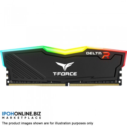 TEAMGROUP T-Force Delta RGB 8GB DDR4 3000 Gaming Desktop RAM - TF3D48G3000HC16C01 BLACK TEAMGROUP T-Force Delta RGB 8GB DDR4 3000 Gaming Desktop RAM - TF3D48G3000HC16C01 BLACK
