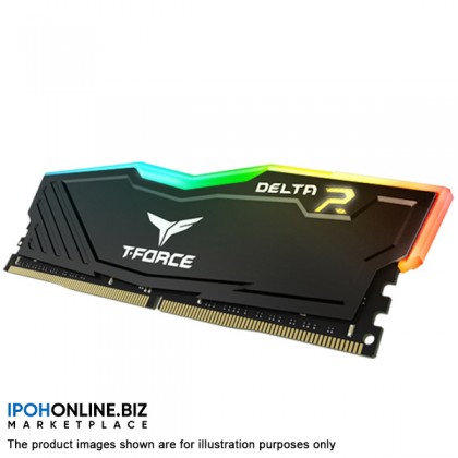 TEAMGROUP T-Force Delta RGB 8GB DDR4 3000 Gaming Desktop RAM - TF3D48G3000HC16C01 BLACK TEAMGROUP T-Force Delta RGB 8GB DDR4 3000 Gaming Desktop RAM - TF3D48G3000HC16C01 BLACK