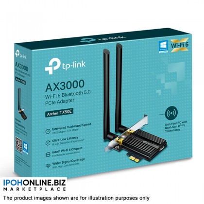 TP-Link Archer TX50E AX3000 Wi-Fi 6 Bluetooth 5.0 OFDMA PCIe Adapter with Low-Profile Bracket TP-Link Archer TX50E AX3000 Wi-Fi 6 Bluetooth 5.0 OFDMA PCIe Adapter with Low-Profile Bracket