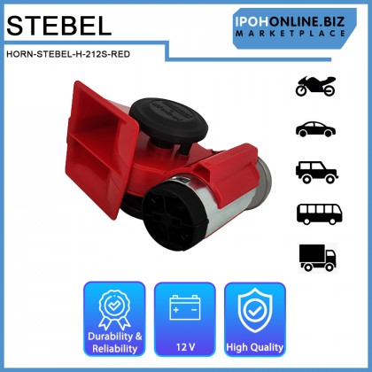 Stebel Trombe Nautilus Red Rouge 12V Compact Twin Tone Air Horn For Car RV Truck & Bike H-212S Stebel Trombe Nautilus Red Rouge 12V Compact Twin Tone Air Horn For Car RV Truck & Bike H-212S