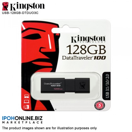 Kingston 128GB DataTraveler 100 G3 Pen Drive with Sliding Cap (DT100G3/128GB) Kingston 128GB DataTraveler 100 G3 Pen Drive with Sliding Cap (DT100G3/128GB)