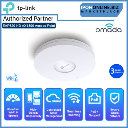 TP-Link EAP620 HD AX1800 Wireless Dual Band Multi-Gigabit Wi-Fi 6 Ceiling Mount Access Point TP-Link EAP620 HD AX1800 Wireless Dual Band Multi-Gigabit Wi-Fi 6 Ceiling Mount Access Point