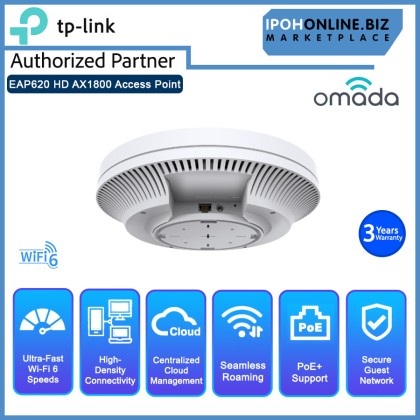 TP-Link EAP620 HD AX1800 Wireless Dual Band Multi-Gigabit Wi-Fi 6 Ceiling Mount Access Point TP-Link EAP620 HD AX1800 Wireless Dual Band Multi-Gigabit Wi-Fi 6 Ceiling Mount Access Point