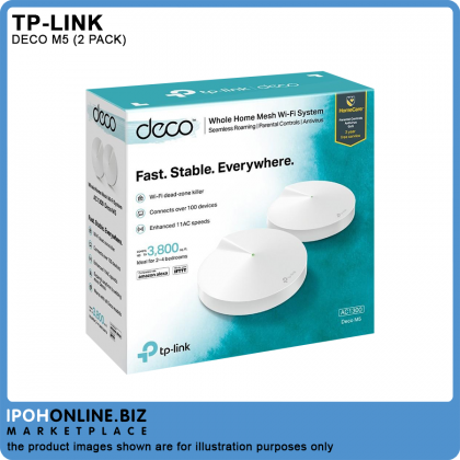 TP-Link AC1300 MU MIMO Dual Band Security Protection Whole Home Wi-Fi System - Deco M5 (2-Pack)