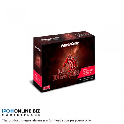PowerColor Red Dragon AMD Radeon RX 5500 XT 8GB GDDR6 DVI DP HDMI Gaming Graphics Card PowerColor Red Dragon AMD Radeon RX 5500 XT 8GB GDDR6 DVI DP HDMI Gaming Graphics Card
