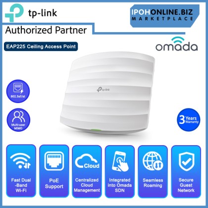 TP-LINK EAP225 AC1350 Wireless MU-MIMO Gigabit Ceiling Mount Access Point TP-LINK EAP225 AC1350 Wireless MU-MIMO Gigabit Ceiling Mount Access Point