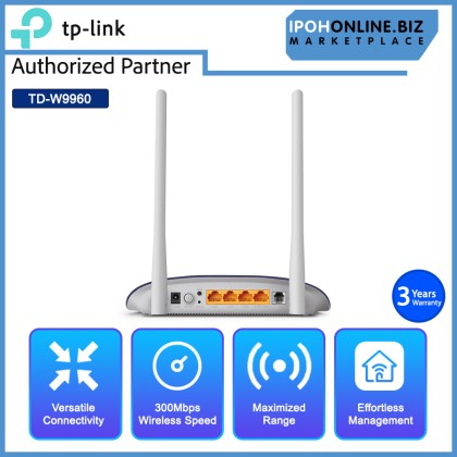 TP-Link TD-W9960 300Mbps Wireless N VDSL / ADSL Modem Router supports TM Streamyx / Unifi TP-Link TD-W9960 300Mbps Wireless N VDSL / ADSL Modem Router supports TM Streamyx / Unifi