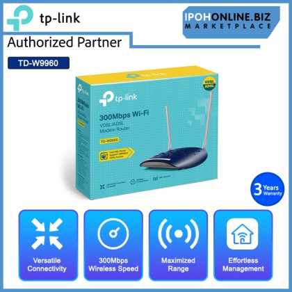 TP-Link TD-W9960 300Mbps Wireless N VDSL / ADSL Modem Router supports TM Streamyx / Unifi TP-Link TD-W9960 300Mbps Wireless N VDSL / ADSL Modem Router supports TM Streamyx / Unifi