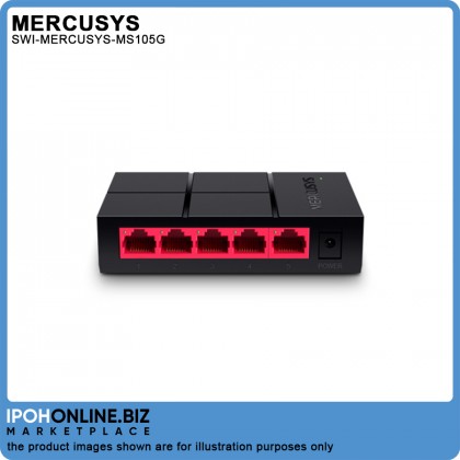 Mercusys MS105G 5-Port Gigabit 10/100/1000 Mbps Mini Desktop Ethernet Network Switch Mercusys MS105G 5-Port Gigabit 10/100/1000 Mbps Mini Desktop Ethernet Network Switch