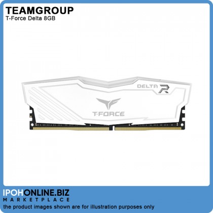 TEAMGROUP T-Force Delta RGB 8GB DDR4 3200 Desktop 3200MHz Gaming Memory RAM - White TEAMGROUP T-Force Delta RGB 8GB DDR4 3200 Desktop 3200MHz Gaming Memory RAM - White