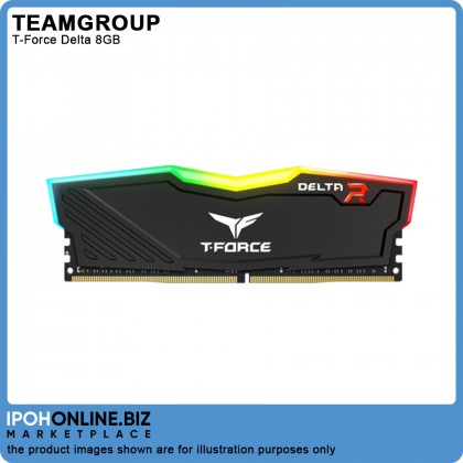 TEAMGROUP T-Force Delta RGB 8GB DDR4 3200 Desktop 3200MHz Gaming Memory RAM - Black TEAMGROUP T-Force Delta RGB 8GB DDR4 3200 Desktop 3200MHz Gaming Memory RAM - Black