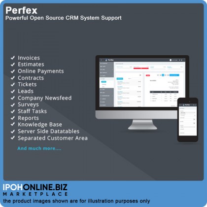 Perfex CRM - Powerful Open Source Customer Relationship & Project - FOC 16GB PenDrive / Online Training / 6 Months Unlimited Call Support Maintenance
