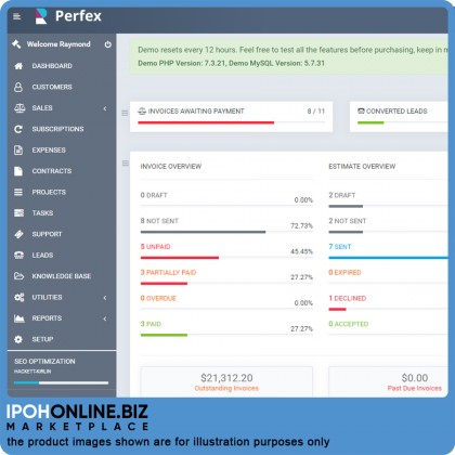 Perfex CRM - Powerful Open Source Customer Relationship & Project - FOC 16GB PenDrive / Online Training / 6 Months Unlimited Call Support Maintenance