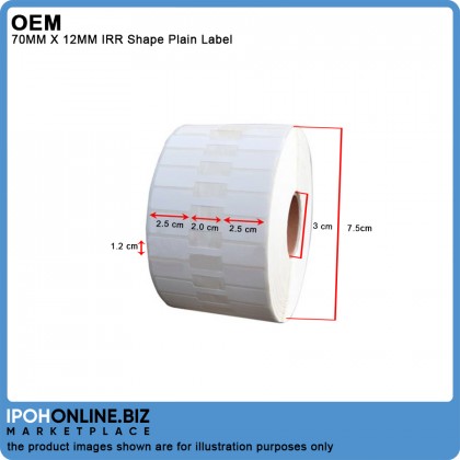 70MM X 12MM IRR Shape Jewellery Label Barcode Sticker Paper With Kill Glue 70MM X 12MM IRR Shape Jewellery Label Barcode Sticker Paper With Kill Glue