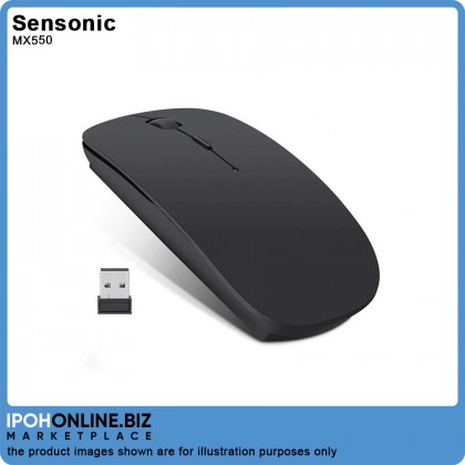 Sensonic MX550 Switchable DPI Silent Cordless Optical Rechargeable Mouse - Black