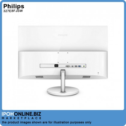 Philips 327E8FJSW/69 32 Inch sRGB FreeSync VGA DVI DP HDMI 2K VA WQHD LED Monitor - White
