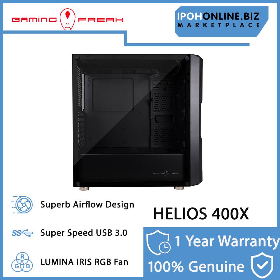 Gaming Freak GFG Helios 400X ATX Middle Tower Casing W Temper Glass ...
