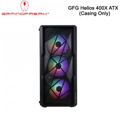 Gaming Freak GFG Helios 400X ATX Middle Tower Casing W Temper Glass Side Panel - Black 