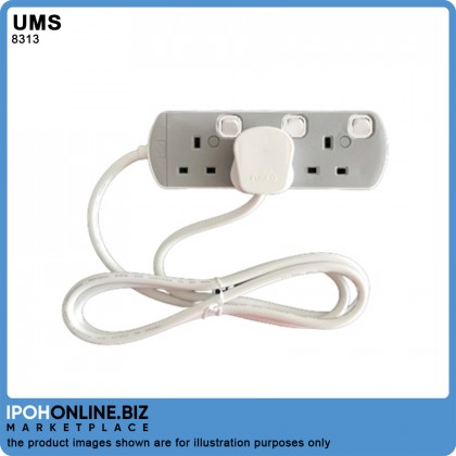 UMS 8313 3 Gang 13AMP Portable Switched Socket Outlet Extension Cord