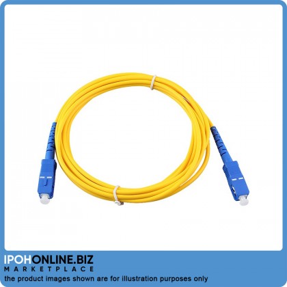 Single Mode SC-SC Optical Fiber Cable SM 9/125UM With 3M / 5M Yellow - Maxis Unifi Fiber