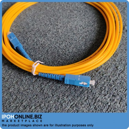 Single Mode SC-SC Optical Fiber Cable SM 9/125UM With 3M / 5M Yellow - Maxis Unifi Fiber