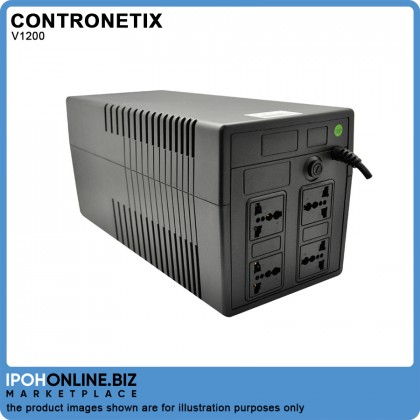 CONTRONETIX Offline UPS V1200 1200VA Built In AVR - 4 Universal Output Sockets CONTRONETIX Offline UPS V1200 1200VA Built In AVR - 4 Universal Output Sockets