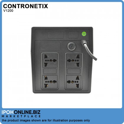 CONTRONETIX Offline UPS V1200 1200VA Built In AVR - 4 Universal Output Sockets CONTRONETIX Offline UPS V1200 1200VA Built In AVR - 4 Universal Output Sockets