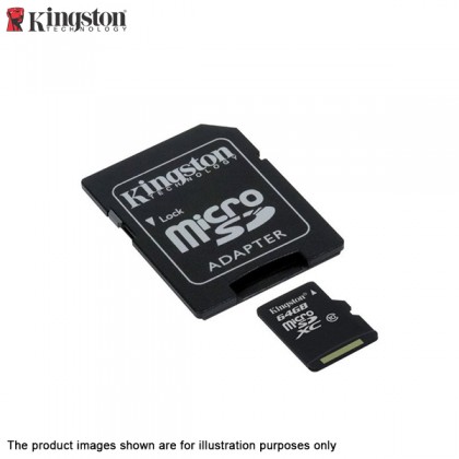 Kingston 64GB Micro SDHC Class 10 UHS-1 Flash Memory Card SDC10G2/64GBFR Kingston 64GB Micro SDHC Class 10 UHS-1 Flash Memory Card SDC10G2/64GBFR
