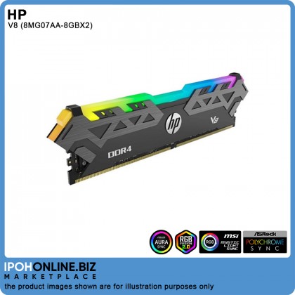 HP V8 DDR4 3600 C18 8GB x 2 RGB Desktop Gaming RAM - 16GB