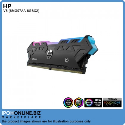 HP V8 DDR4 3600 C18 8GB x 2 RGB Desktop Gaming RAM - 16GB