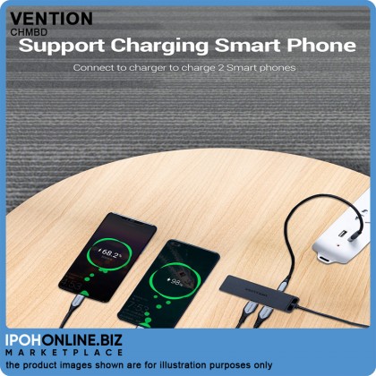 VENTION 4-Port Adapter USB 2.0 Hub with Power Supply 0.5m (Black) VENTION 4-Port Adapter USB 2.0 Hub with Power Supply 0.5m (Black)