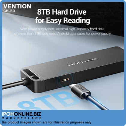 VENTION 4-Port Adapter USB 3.0 Hub with Power Supply 0.5m (Black) VENTION 4-Port Adapter USB 3.0 Hub with Power Supply 0.5m (Black)