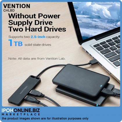 VENTION 4-Port Adapter USB 3.0 Hub with Power Supply 0.5m (Black) VENTION 4-Port Adapter USB 3.0 Hub with Power Supply 0.5m (Black)