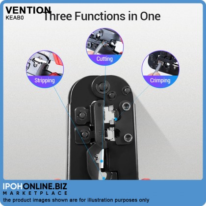VENTION 3-in-1 Multi-Function Wire Crimping Tool RJ45 Network Crimper (Black) VENTION 3-in-1 Multi-Function Wire Crimping Tool RJ45 Network Crimper (Black)