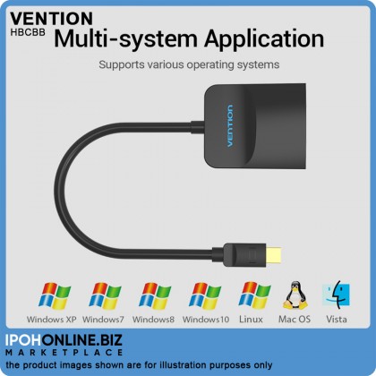 VENTION Mini DP to HDMI Converter 0.15M (Black) VENTION Mini DP to HDMI Converter 0.15M (Black)