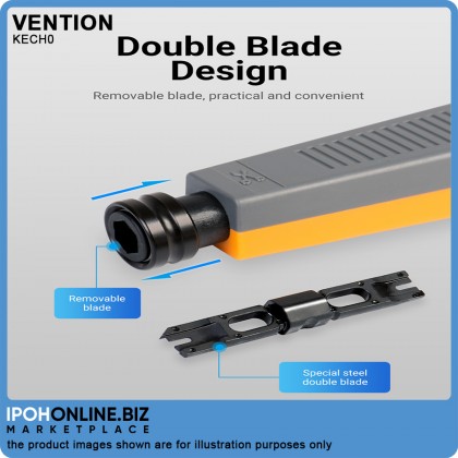 VENTION Punch Down Impact Tool with Two Blade (Gray+Orange) VENTION Punch Down Impact Tool with Two Blade (Gray+Orange)