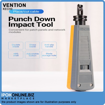 VENTION Punch Down Impact Tool with Two Blade (Gray+Orange) VENTION Punch Down Impact Tool with Two Blade (Gray+Orange)