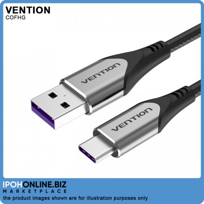 VENTION USB-C to USB 2.0-A Fast Charging Cable 1.5M (Gray) Aluminum Alloy Type