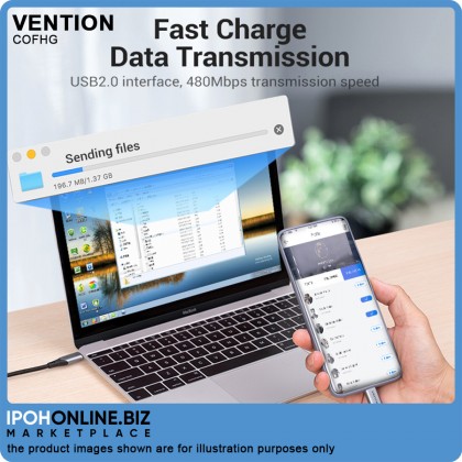 VENTION USB-C to USB 2.0-A Fast Charging Cable 1.5M (Gray) Aluminum Alloy Type