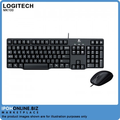Logitech MK100 Classic Desktop Combo - PS2 KEYBOARD + USB MOUSE