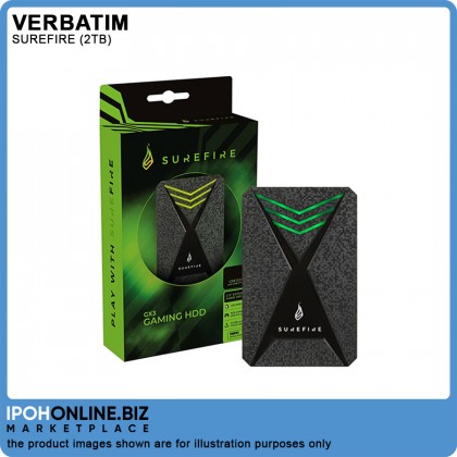 SureFire 2TB Gaming Bunker RGB 2.5" Portable Hard Drive - Verbatim SureFire 2TB Gaming Bunker RGB 2.5" Portable Hard Drive - Verbatim