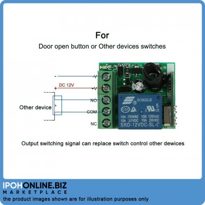 DC 12V 1CH Relay Receiver Module RF Transmitter 433Mhz Wireless Remote Control Switch DC 12V 1CH Relay Receiver Module RF Transmitter 433Mhz Wireless Remote Control Switch